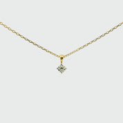 Diamant Anhänger Krappenfassung 0,10 ct mit Kette aus 750 Gold