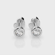 Ohrstecker im Zargen-Design in 585 Weißgold mit 2 Diamanten 0,10 ct