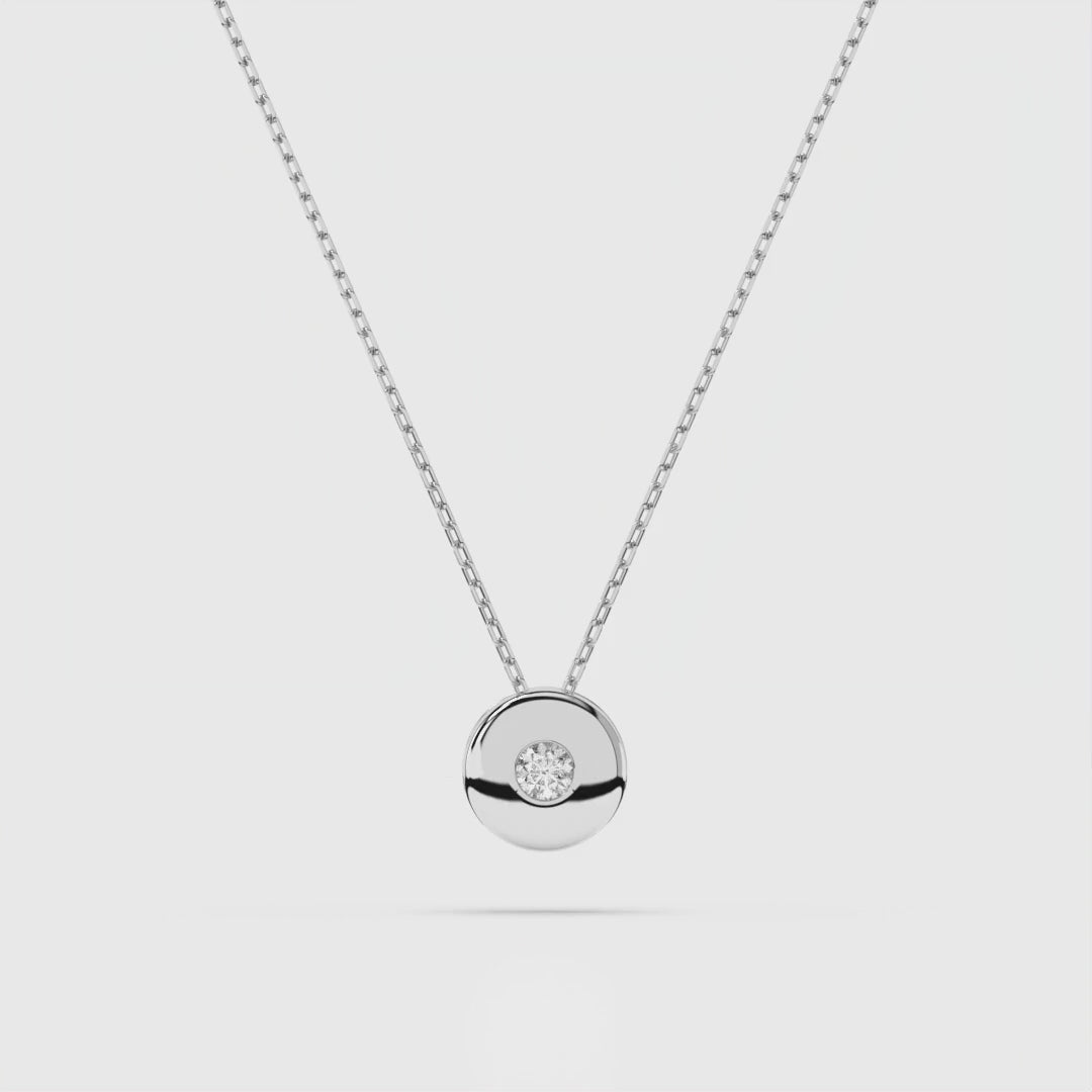 Kette mit Anhänger Zarge aus 585 Gold mit Diamant 0,04 ct