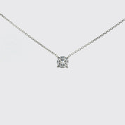 Diamant Solitaire Anhänger & Kette in 750 Weißgold GIA Brillant 0,50 ct