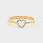 Ring Herz aus 585 Gelbgold mit 14 Diamanten 0,07 ct