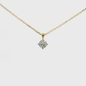 Solitaire Diamant Anhänger & Kette in 750 Gold mit Brillant 0,30 ct GIA