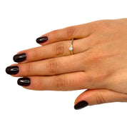 Ring Bicolor aus 750 Gelbgold und Weißgold mit 7 Diamanten 0,04 ct