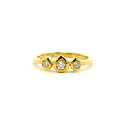 Ring aus 585 Gelbgold mit 3 Diamanten 0,18 ct