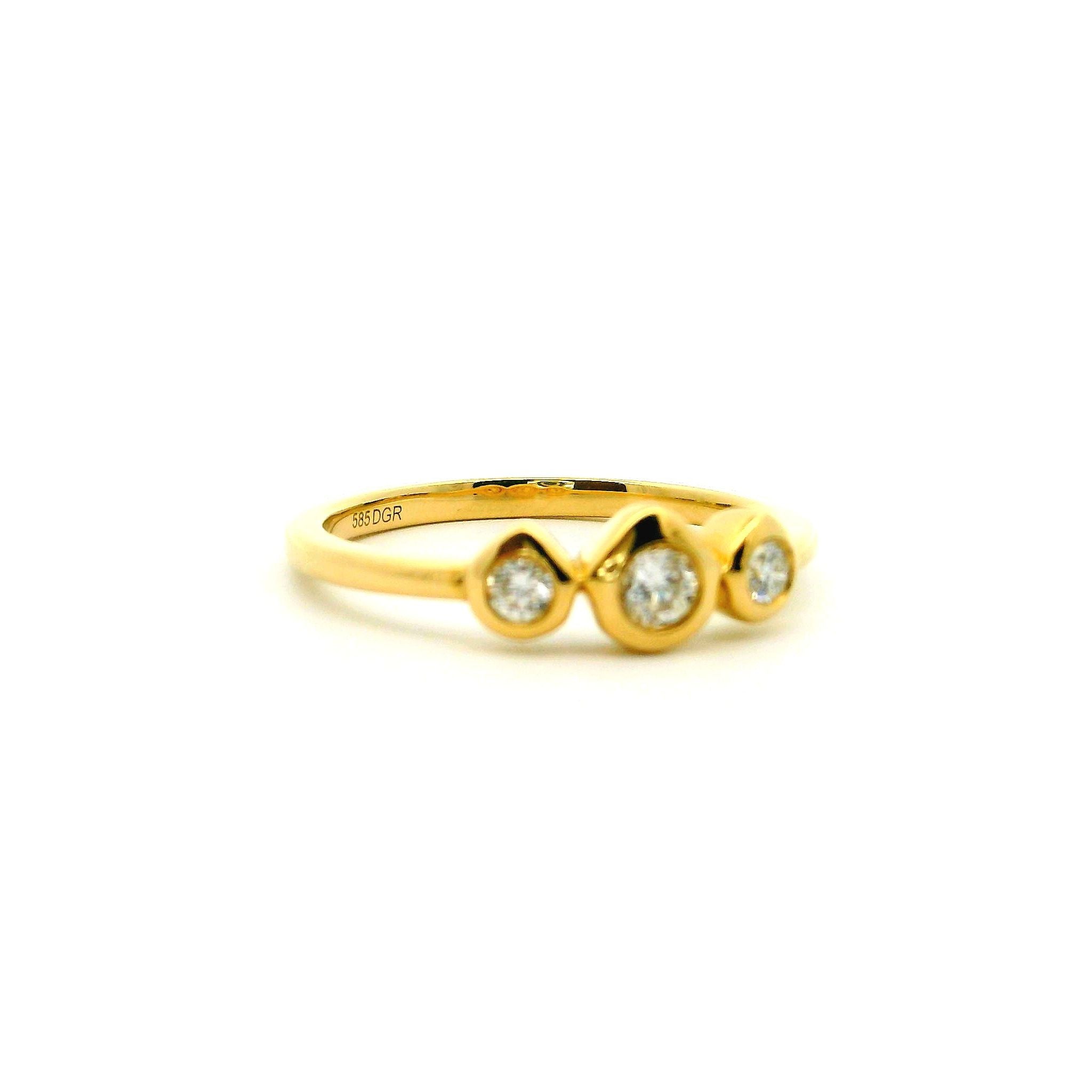 Ring aus 585 Gelbgold mit 3 Diamanten 0,18 ct