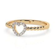 Ring Herz aus 585 Gelbgold mit 14 Diamanten 0,07 ct