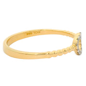 Ring Herz aus 585 Gelbgold mit 14 Diamanten 0,07 ct