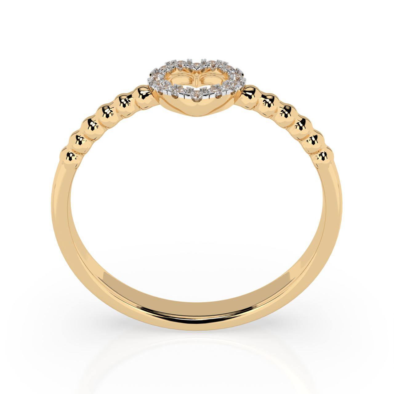 Ring Herz aus 585 Gelbgold mit 14 Diamanten 0,07 ct