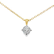 Solitaire Diamant Anhänger & Kette in 750 Gold mit Brillant 0,30 ct GIA