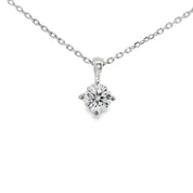 Solitaire Diamant Anhänger & Kette in 750 Weißgold Brillant 0,30 ct GIA